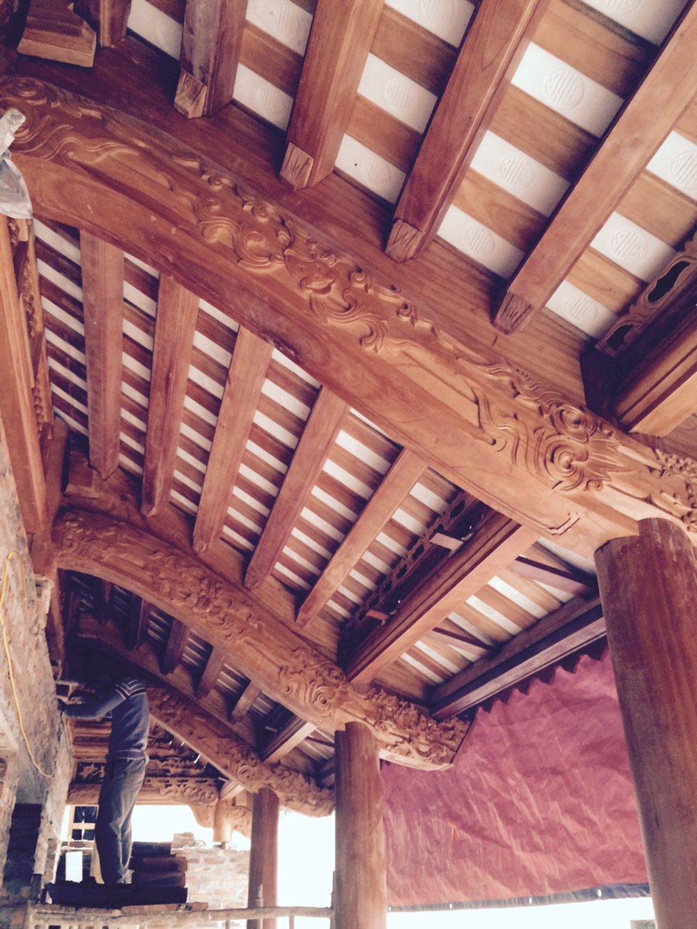 Nhà gỗ 3 gian gỗ xoan ta tại Bắc Ninh