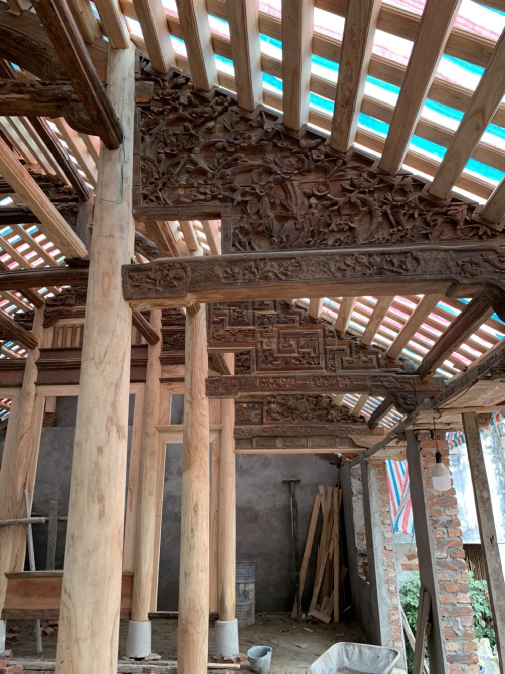 Nhà gỗ 3 gian gỗ xoan ta tại Bắc Ninh